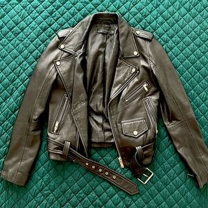 Real leather Zara Biker Jacket. Excellent, gently used condition